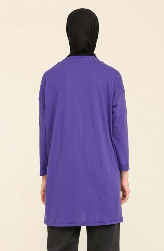 Baskılı Basic Tunik 2406-03 Mor