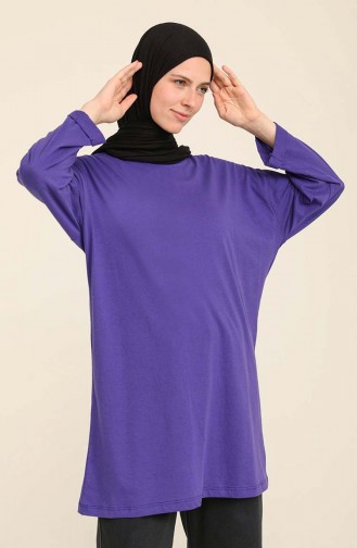 Basic Sade Tunik 2407-06 Mor