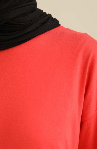 Basic Sade Tunik 2407-09 Nar Çiçeği