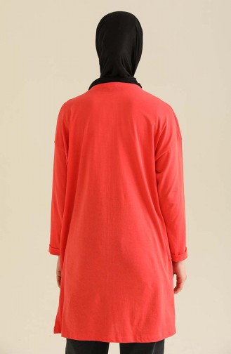 Basic Sade Tunik 2407-09 Nar Çiçeği