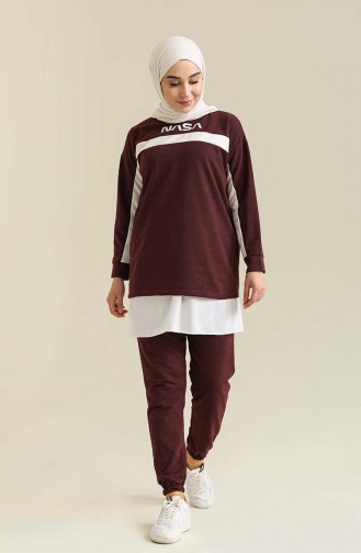 Dark Claret Red Tracksuit 8412-07