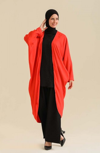 Viskon Abaya 7700-07 Kırmızı