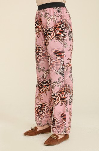 Crepe Printed Trousers 6572-01 Powder 6572-01