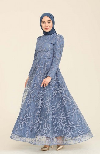 Indigo Hijab-Abendkleider 2CY83004-02