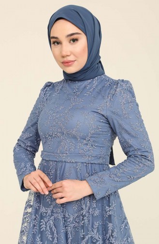Indigo Hijab-Abendkleider 2CY83004-02