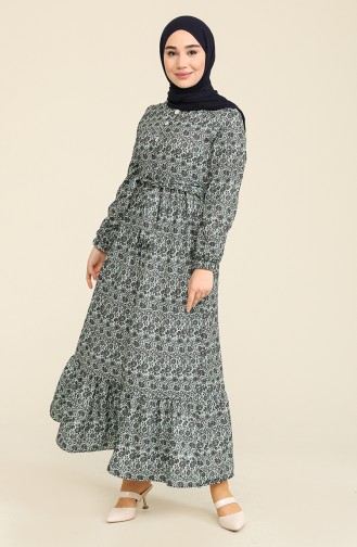 Robe a Motifs 3803-02 Vert Menthe 3803-02