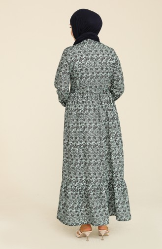 Robe a Motifs 3803-02 Vert Menthe 3803-02