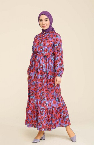 Purple Hijab Dress 3803B-01