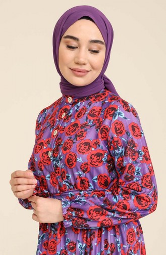 Purple Hijab Dress 3803B-01