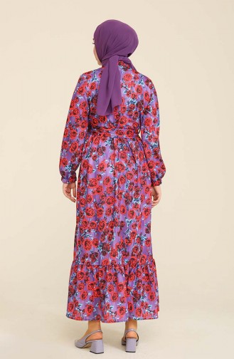 Purple Hijab Dress 3803B-01