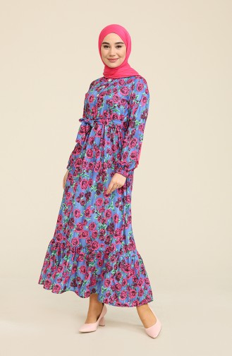 Saxe Hijab Dress 3803B-03