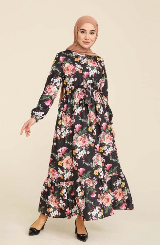 Black Hijab Dress 3803J-01