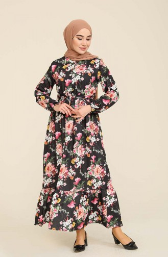 Black Hijab Dress 3803J-01
