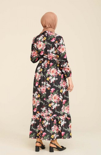 Black Hijab Dress 3803J-01