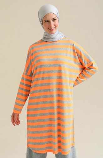 Tunique à Rayures 8498A-01 Gris Orange 8498A-01