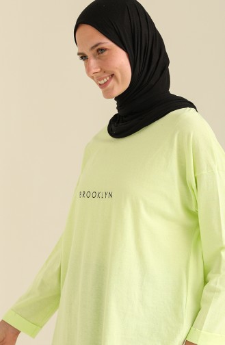 Baskılı Basic Tunik 2406-07 Fıstık Yeşili