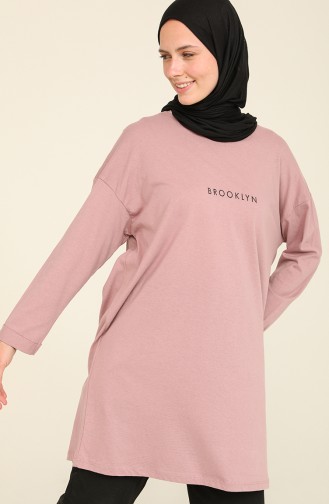 Baskılı Basic Tunik 2406-08 Pudra