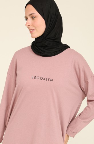 Baskılı Basic Tunik 2406-08 Pudra