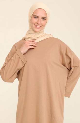 Basic Sade Tunik 2407-05 Sütlü kahve