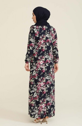 Dunkelblau Hijab Kleider 1776-02