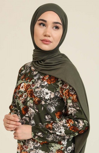 Khaki Hijab Dress 1776-03