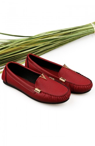 Red Women`s Flats 0198-05