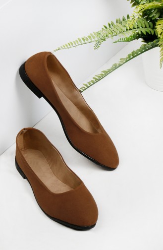 Tan Women`s Flats 0124-06