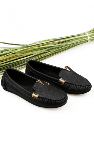 Black Women`s Flats 0198-01