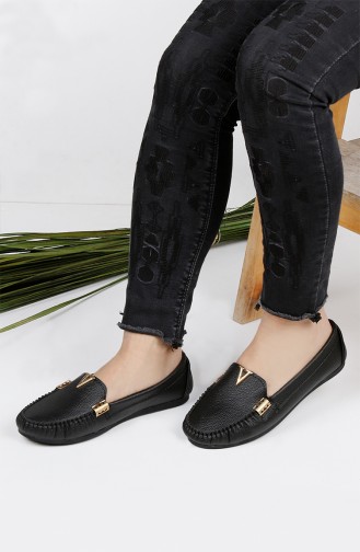 Black Women`s Flats 0198-01