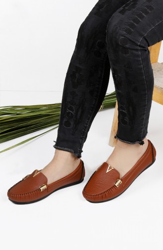 Tobacco Brown Woman Flat Shoe 0198-10