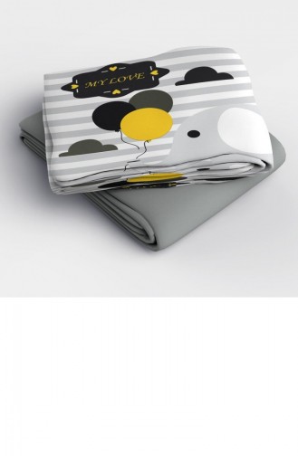Monohome Gray Love 3D Pamuk Saten Bebek Nevresim Takımı