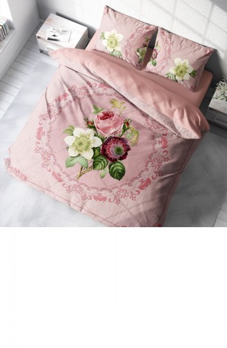 Monohome Damask Rose 3D Pamuk Saten Çift Kişilik Nevresim Takımı