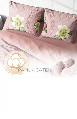 Monohome Damask Rose 3D Pamuk Saten Çift Kişilik Nevresim Takımı