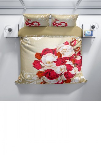 Cattleya Rose1007 3D Pamuk Saten Çift Kişilik Nevresim Takımı