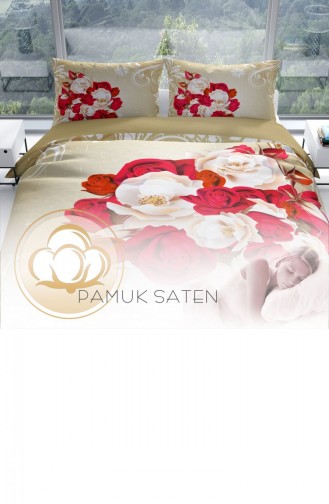 Cattleya Rose1007 3D Pamuk Saten Çift Kişilik Nevresim Takımı