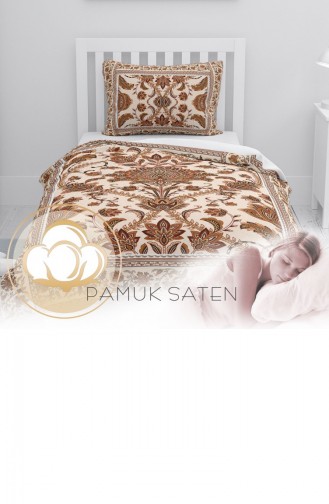 Monohome Brown Figure 3D Pamuk Saten Tek Kişilik Nevresim Takımı