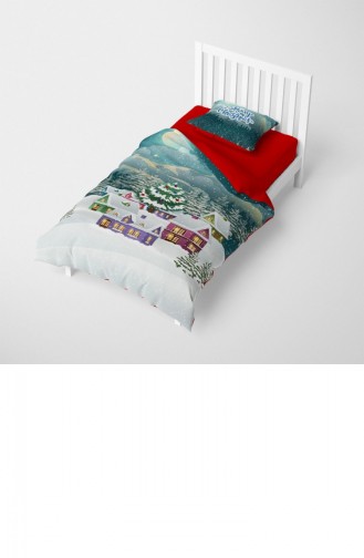 Monohome Yılbaşı Merry Christmas Tek Kişilik 3D Nevresim Takımı Pamuk Saten