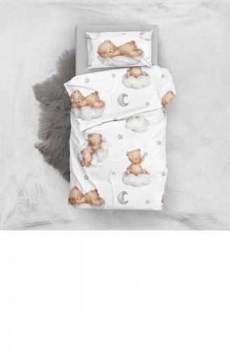 Monohome Sleeping Teddy Bear 3D Pamuk Saten Bebek Nevresim Takımı