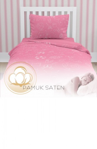 Monohome Pink School Çocuk Nevresim Takımı 3D Pamuk Saten