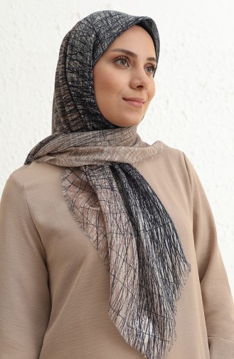 Çekme Koton Eşarp 13187-10 Lacivert Çağla Yeşili