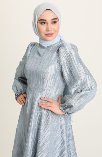 Blau Hijab-Abendkleider 0221-01