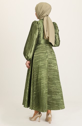 Khaki Hijab-Abendkleider 0221-04