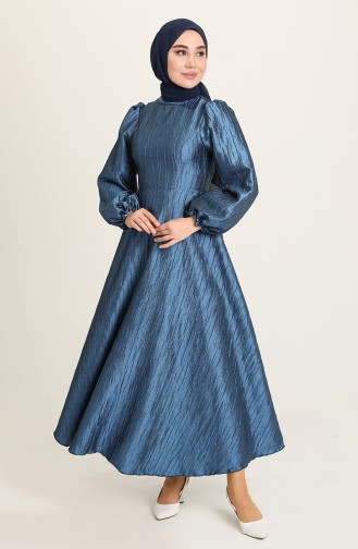 Saxe Hijab Evening Dress 0221B-01