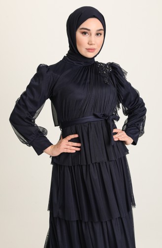 Habillé Hijab Bleu Marine 4922-03