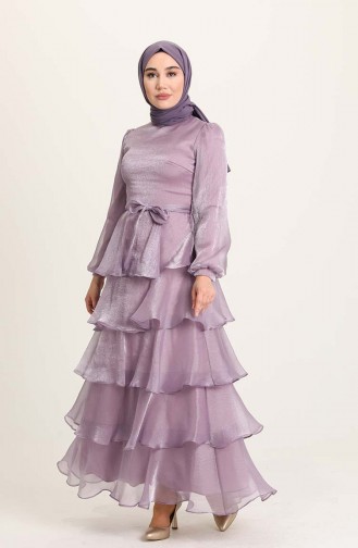 Lilac İslamitische Avondjurk 4924-06