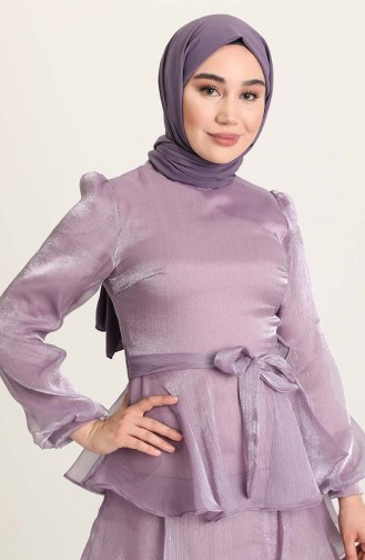 Violet Hijab Evening Dress 4924-06