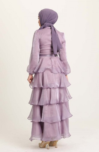 Violet Hijab Evening Dress 4924-06