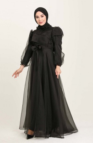 Schwarz Hijab-Abendkleider 4925-01