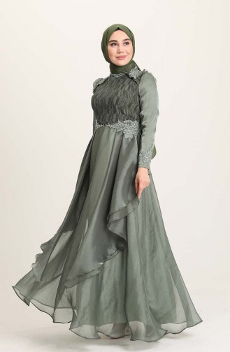 Khaki Hijab-Abendkleider 4946-01