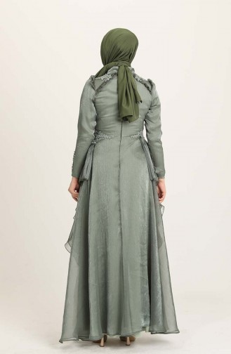 Khaki Hijab-Abendkleider 4946-01